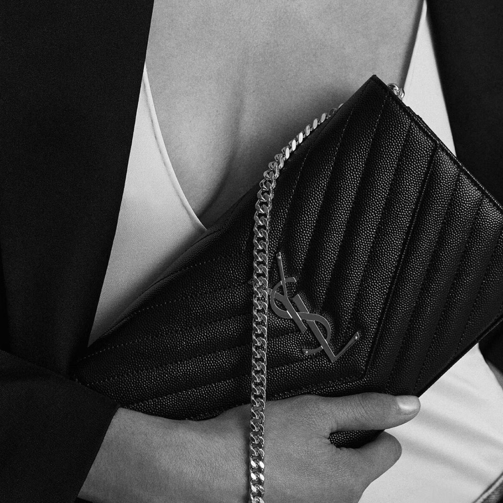 YSL black wallet purse